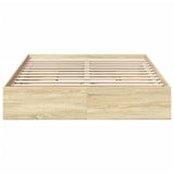 Bed Frame with Drawers without Mattress Sonoma Oak 160x200 cm