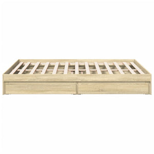 Bed Frame with Drawers without Mattress Sonoma Oak 160x200 cm