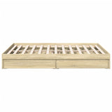 Bed Frame with Drawers without Mattress Sonoma Oak 160x200 cm