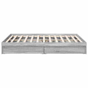 Bed Frame with Drawers without Mattress Grey Sonoma 160x200 cm