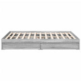 Bed Frame with Drawers without Mattress Grey Sonoma 160x200 cm