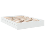 Bed Frame with Drawers without Mattress White 150x200 cm King Size