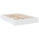 Bed Frame with Drawers without Mattress White 150x200 cm King Size