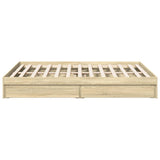 Bed Frame with Drawers without Mattress Sonoma Oak 150x200 cm King Size