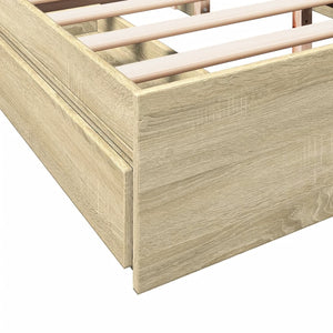 Bed Frame with Drawers without Mattress Sonoma Oak 150x200 cm King Size