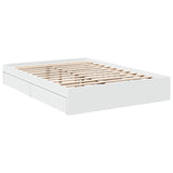 Bed Frame with Drawers without Mattress White 140x200 cm