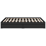 Bed Frame with Drawers without Mattress Black 140x200 cm