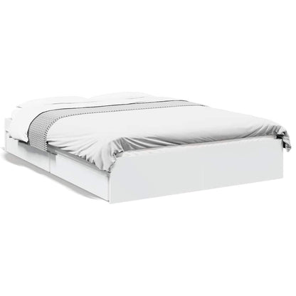 Bed Frame with Drawers without Mattress White 120x200 cm