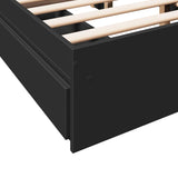 Bed Frame with Drawers without Mattress Black 120x200 cm