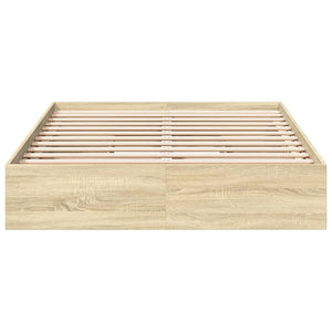 Bed Frame with Drawers without Mattress Sonoma Oak 120x200 cm