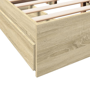 Bed Frame with Drawers without Mattress Sonoma Oak 120x200 cm