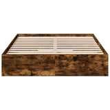 Bed Frame with Drawers without Mattress Smoked Oak 120x200 cm