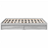 Bed Frame with Drawers without Mattress Grey Sonoma 120x200 cm