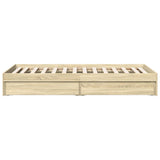 Bed Frame with Drawers without Mattress Sonoma Oak 100x200 cm