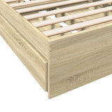 Bed Frame with Drawers without Mattress Sonoma Oak 100x200 cm