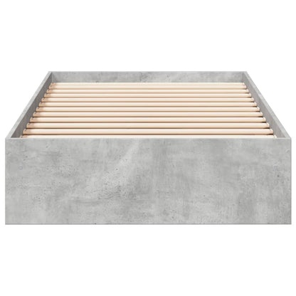 Bed Frame with Drawers without Mattress Concrete Grey 100x200 cm