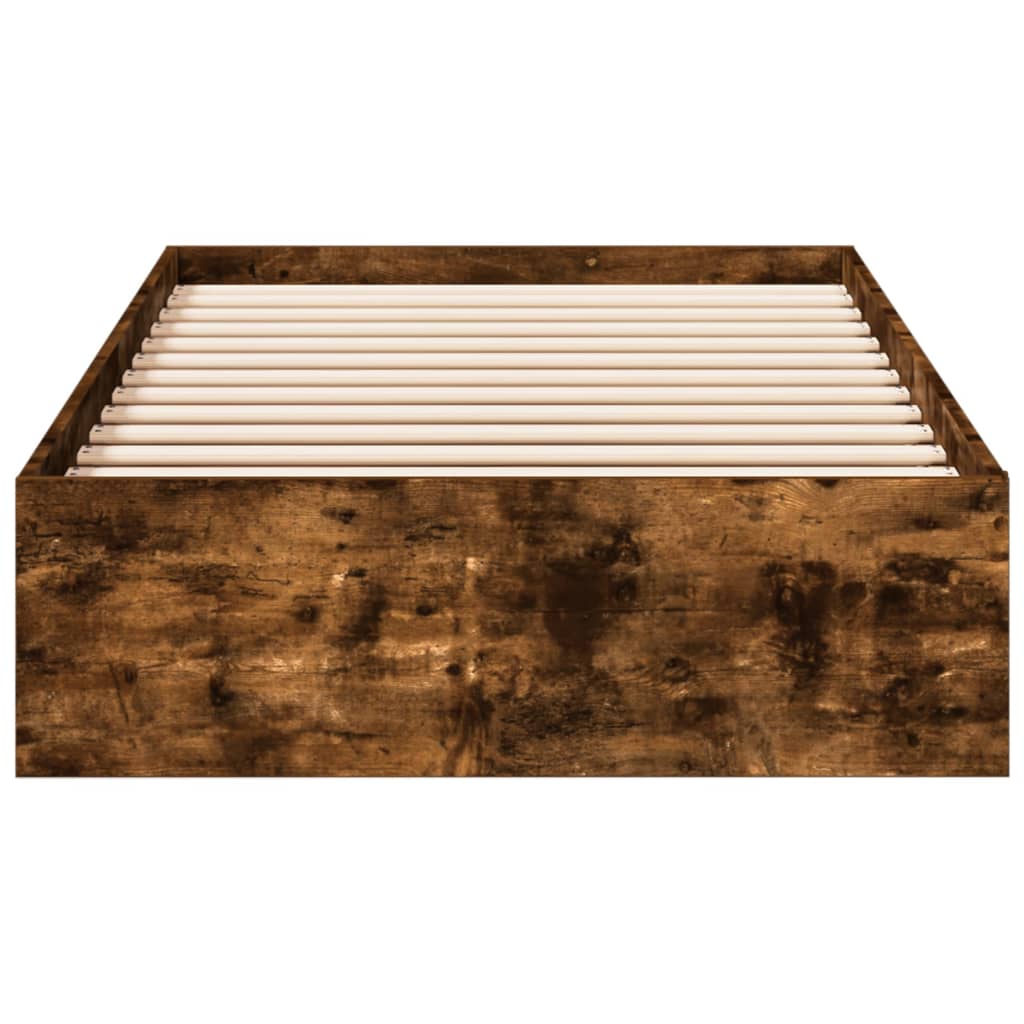 Bed Frame with Drawers without Mattress Smoked Oak 100x200 cm