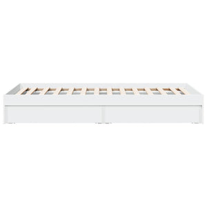 Bed Frame with Drawers White 90x200 cm Engineered Wood