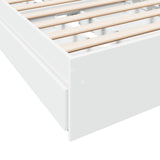 Bed Frame with Drawers White 90x200 cm Engineered Wood