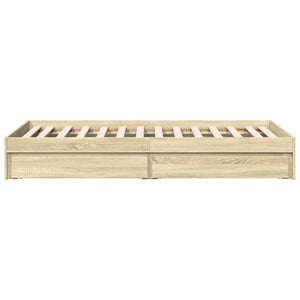 Bed Frame with Drawers without Mattress Sonoma Oak 90x200 cm