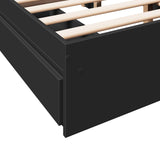 Bed Frame with Drawers Black 140x190 cm Engineered Wood