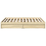 Bed Frame with Drawers without Mattress Sonoma Oak 140x190 cm