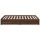 Bed Frame with Drawers without Mattress Brown Oak 135x190 cm Double