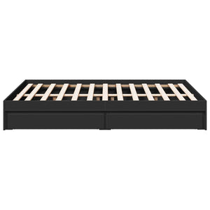 Bed Frame with Drawers without Mattress Black 120x190 cm Small Double