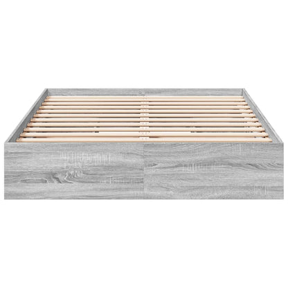Bed Frame with Drawers without Mattress Grey Sonoma 120x190 cm Small Double