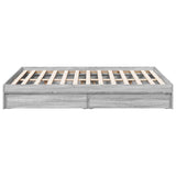 Bed Frame with Drawers Grey Sonoma 120x190 cm Small Double Engineered Wood