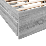 Bed Frame with Drawers Grey Sonoma 120x190 cm Small Double Engineered Wood