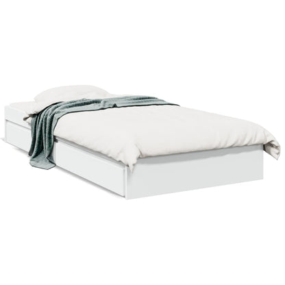 Bed Frame with Drawers without Mattress White 90x190 cm Single
