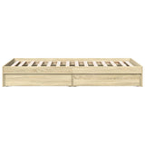 Bed Frame with Drawers without Mattress Sonoma Oak 90x190 cm Single