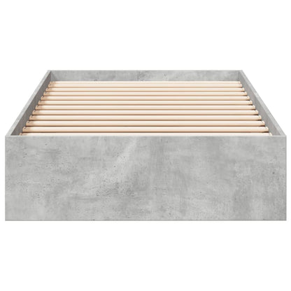 Bed Frame with Drawers without Mattress Concrete Grey 90x190 cm Single