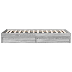 Bed Frame with Drawers Grey Sonoma 90x190 cm Single Engineered Wood