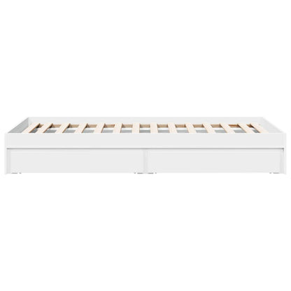 Bed Frame with Drawers without Mattress White 75x190 cm Small Single