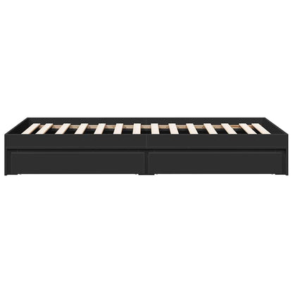 Bed Frame with Drawers without Mattress Black 75x190 cm Small Single