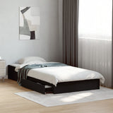 Bed Frame with Drawers without Mattress Black 75x190 cm Small Single