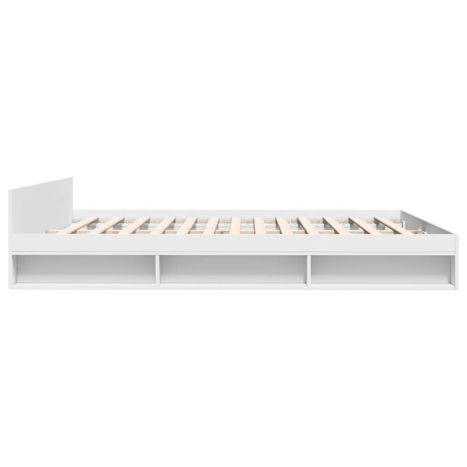 Bed Frame with Drawers without Mattress White 200x200 cm