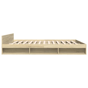 Bed Frame with Drawers without Mattress Sonoma Oak 200x200 cm