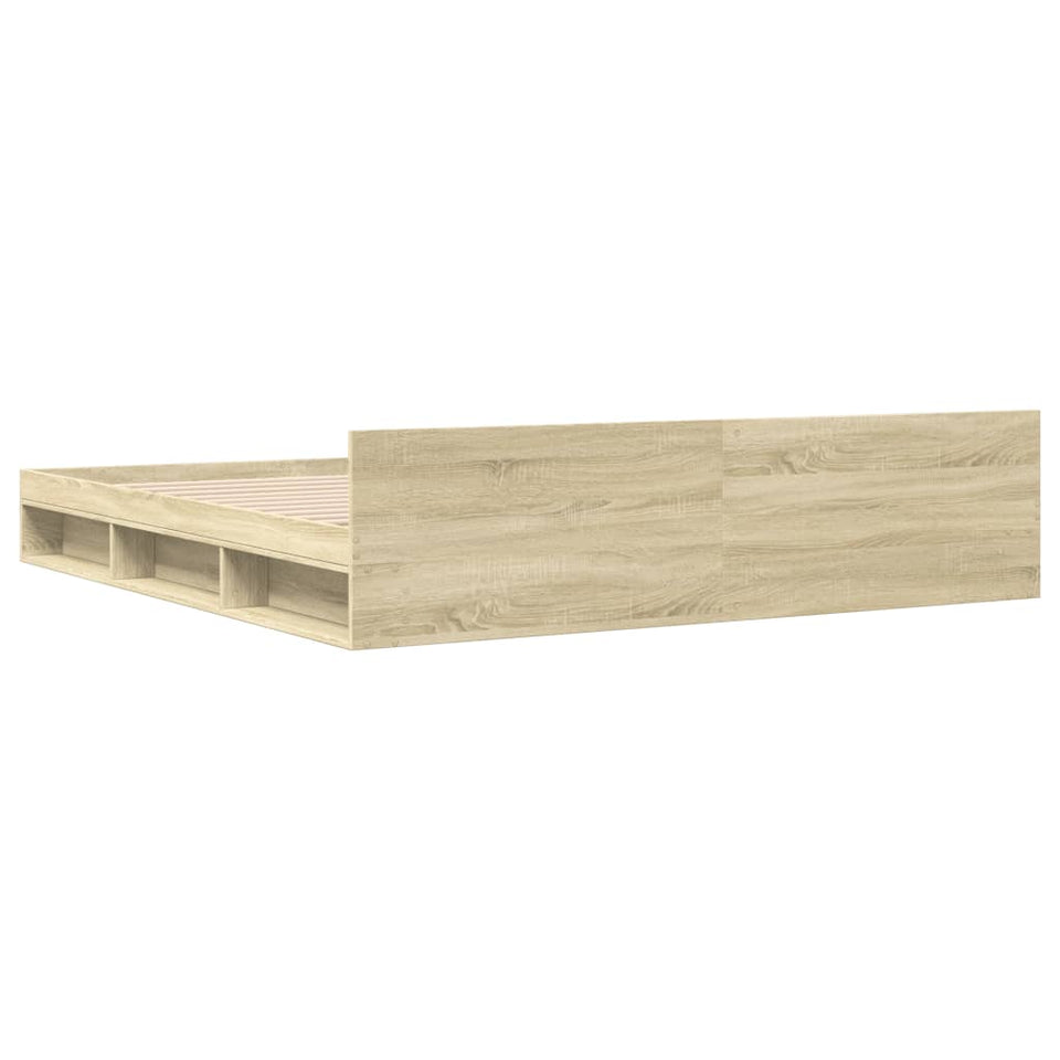 Bed Frame with Drawers without Mattress Sonoma Oak 200x200 cm