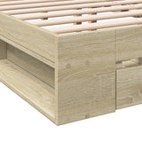 Bed Frame with Drawers without Mattress Sonoma Oak 200x200 cm