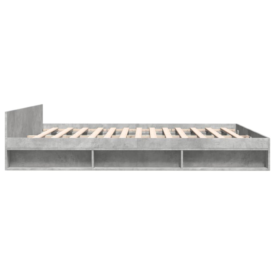 Bed Frame with Drawers without Mattress Concrete Grey 180x200 cm Super King