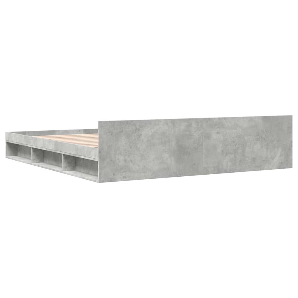 Bed Frame with Drawers without Mattress Concrete Grey 180x200 cm Super King