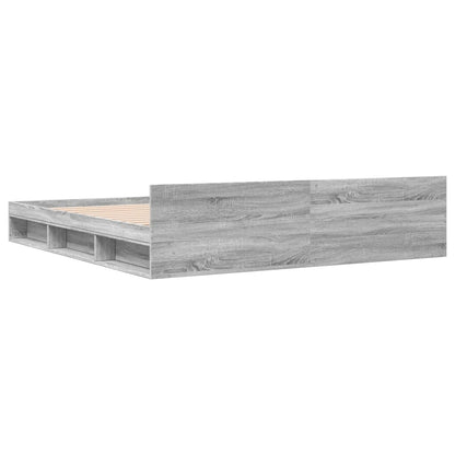 Bed Frame with Drawers without Mattress Grey Sonoma 180x200 cm Super King