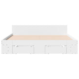 Bed Frame with Drawers without Mattress White 160x200 cm