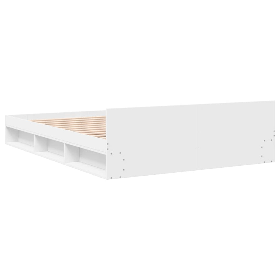 Bed Frame with Drawers without Mattress White 160x200 cm