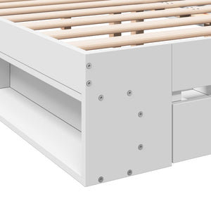 Bed Frame with Drawers without Mattress White 160x200 cm