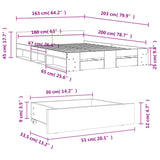 Bed Frame with Drawers without Mattress Concrete Grey 160x200 cm