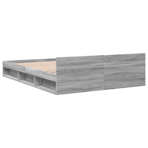 Bed Frame with Drawers without Mattress Grey Sonoma 160x200 cm